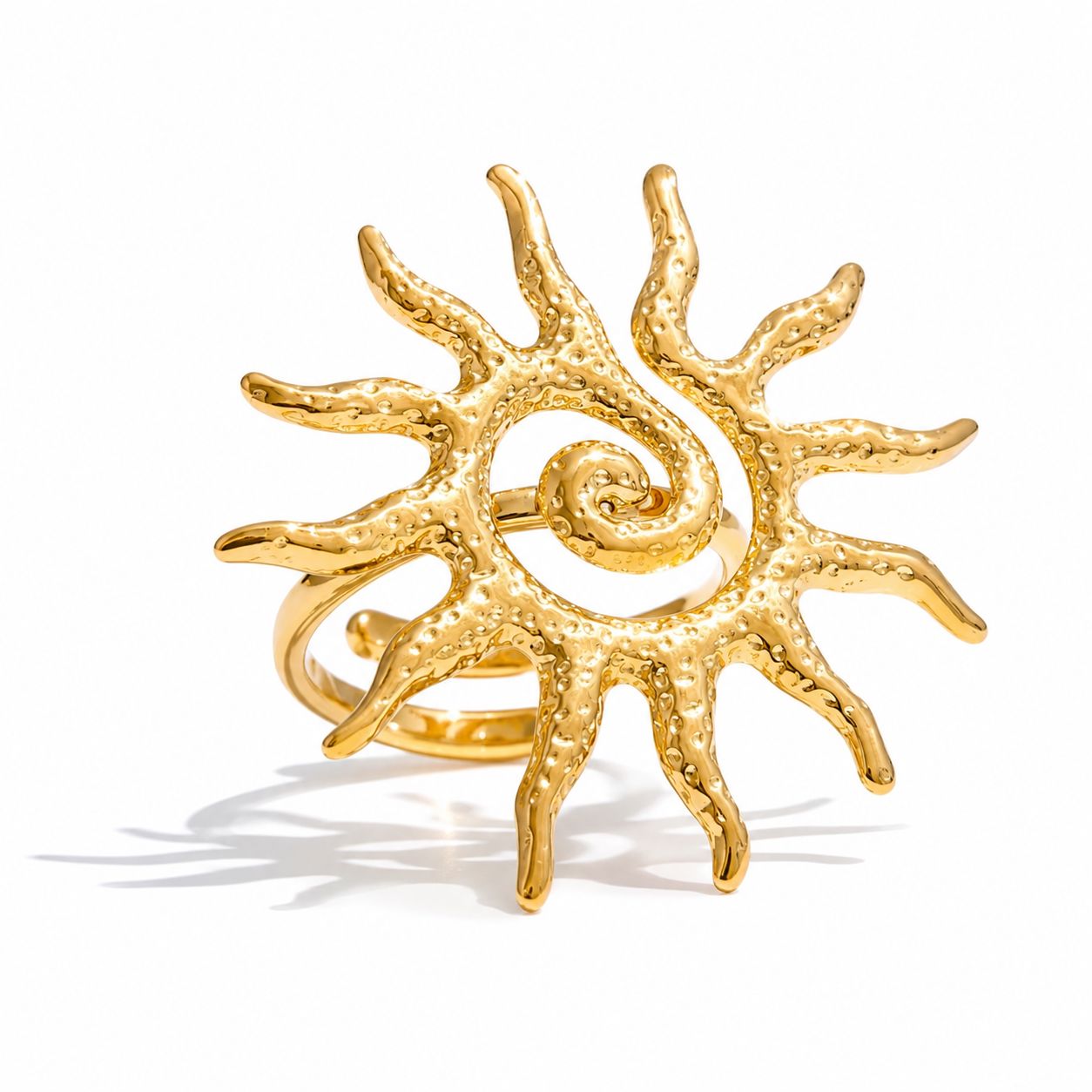 Anillo Ajustable De Sol Enchapado En Oro 18K Anillo 07 ZAPRINI Oro 