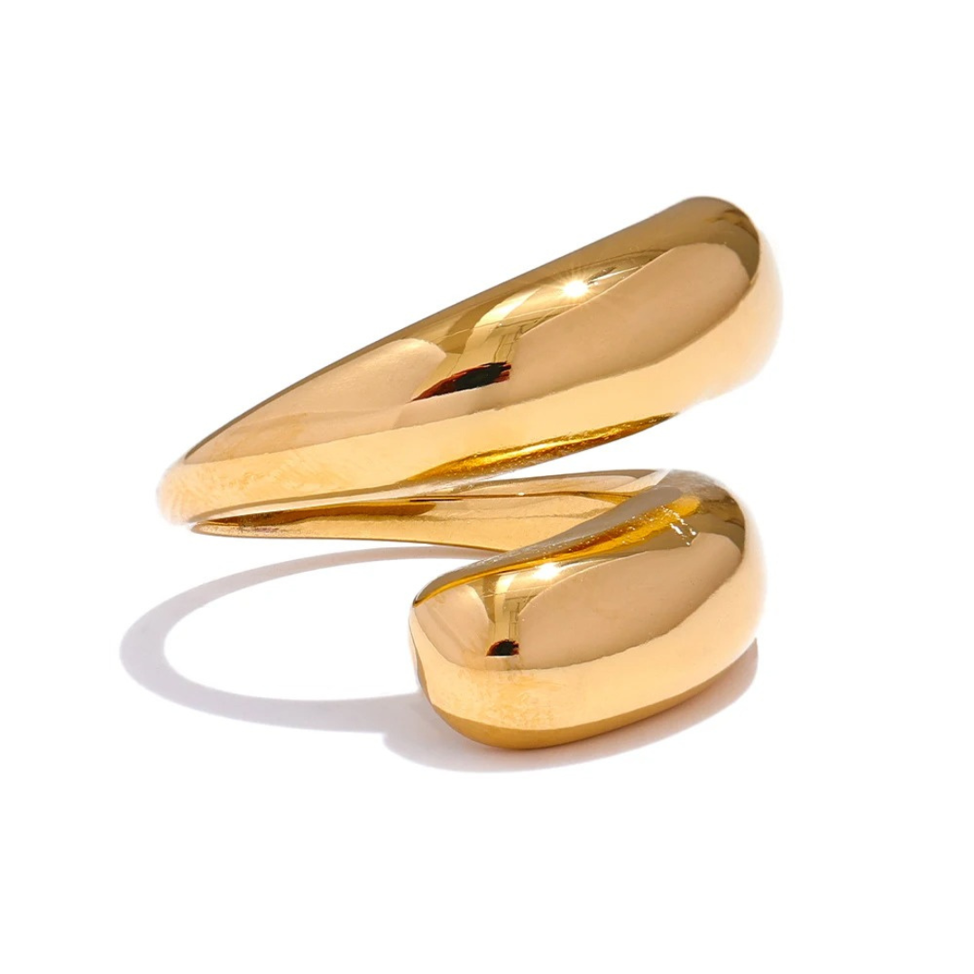 Anillo Ajustable Envolvente Enchapado En Oro 18K