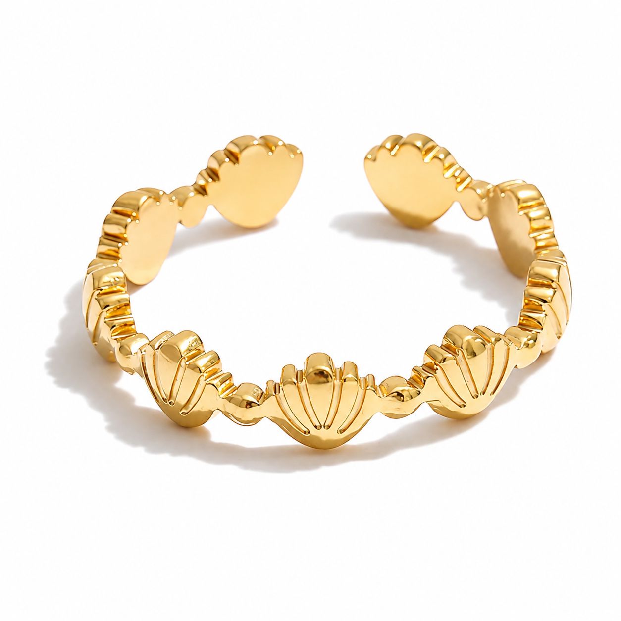 Anillo Ajustable Estilo Oceáno Enchapado En Oro 18K Anillo 05 ZAPRINI 