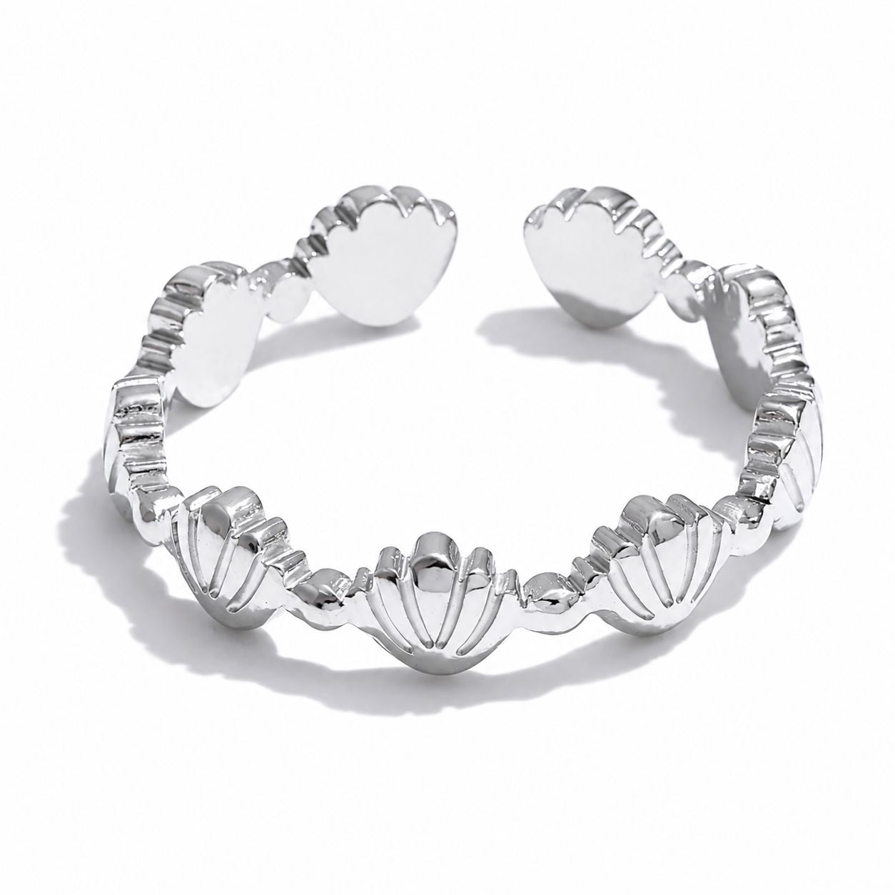 Anillo Ajustable Estilo Oceáno Enchapado En Oro 18K Anillo 05 ZAPRINI Plata 