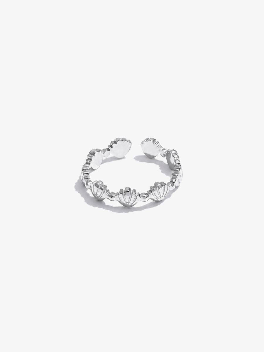 Anillo Ajustable Estilo Oceáno Enchapado En Oro 18K Anillo 05 ZAPRINI Plata 