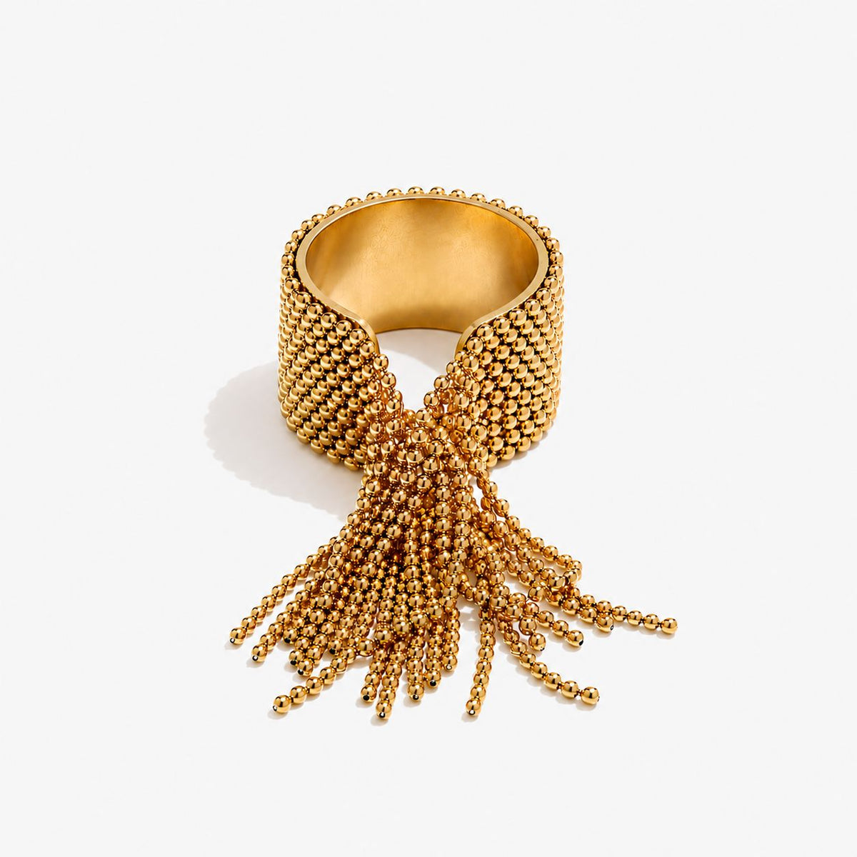 Anillo Ajustable Con Borla De Cadena Enchapado En Oro 18K Anillo 02 ZAPRINI 