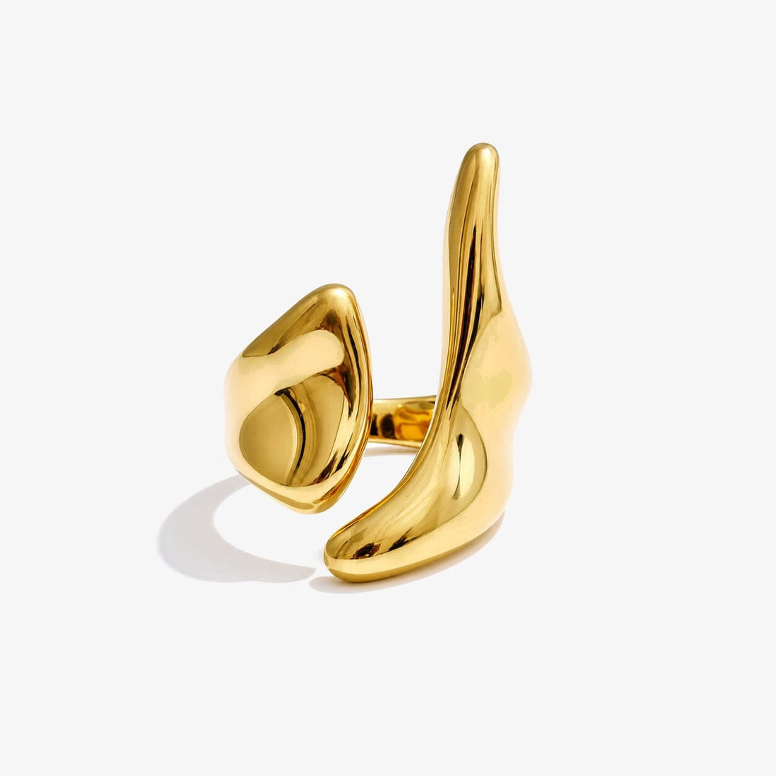 Anillo Ajustable Con Diseño Asimétrico Enchapado En Oro 18K Anillo 05 ZAPRINI 