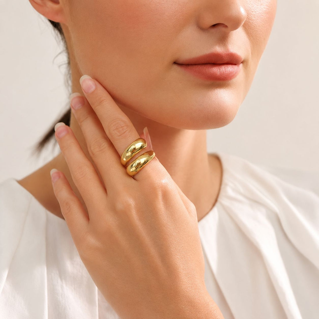 Anillo Ajustable Envolvente Enchapado En Oro 18K Anillo 04 ZAPRINI 