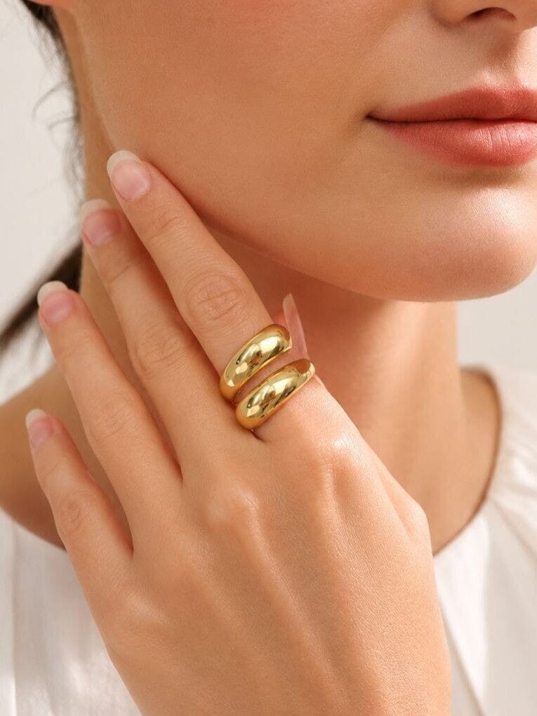 Anillo Ajustable Envolvente Enchapado En Oro 18K Anillo 04 ZAPRINI Oro AJUSTABLE 