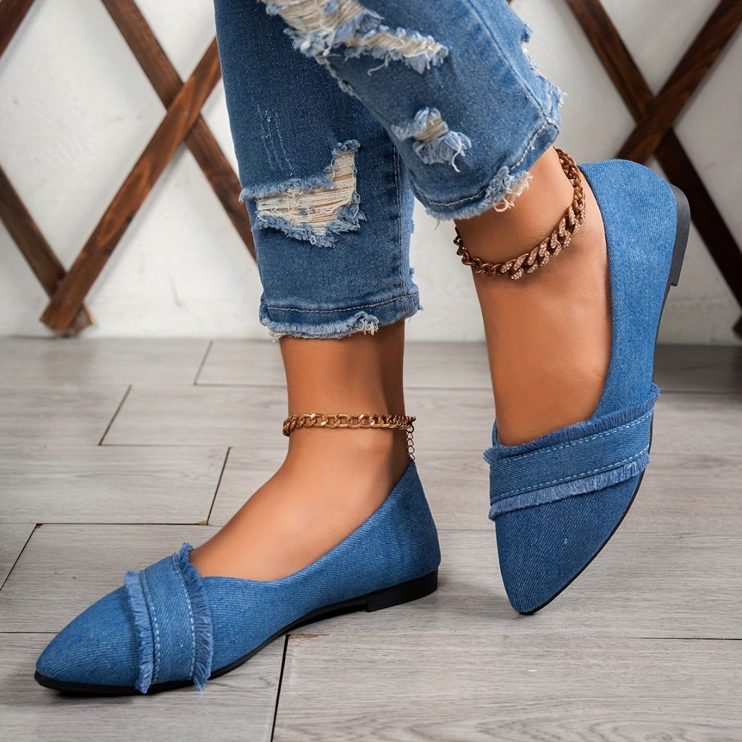 BAILARINA DE PUNTA FINA DENIM Bailarina 16 ZAPRINI 34 
