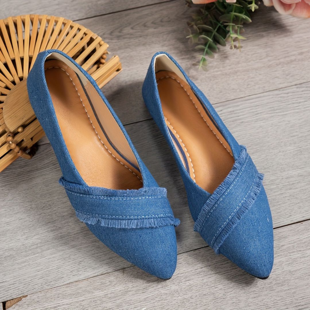 BAILARINA DE PUNTA FINA DENIM Bailarina 16 ZAPRINI 