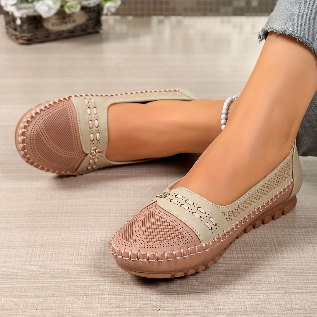 BAILARINA EN DOS TONOS CON DETALLE DORADO Bailarina 14 ZAPRINI Rosa 34 
