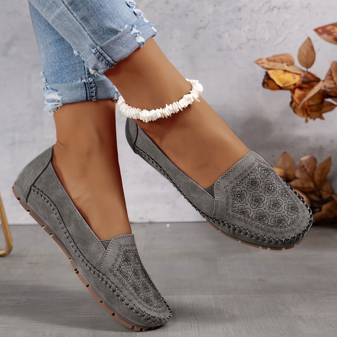 BAILARINAS CON DETALLE FLORAL Bailarina 15 ZAPRINI Gris 34 