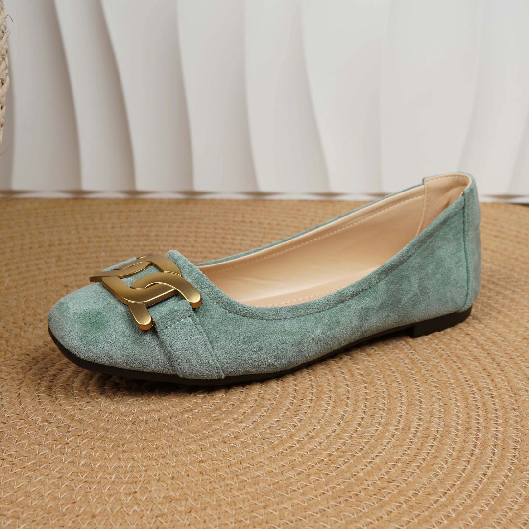BAILARINAS DE PUNTA CUADRADA CON DETALLE DORADO Bailarina 19 ZAPRINI 