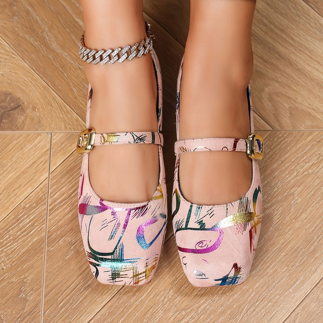 BAILARINAS DE PUNTA CUADRADA CON DISEÑO Bailarina 12 ZAPRINI 