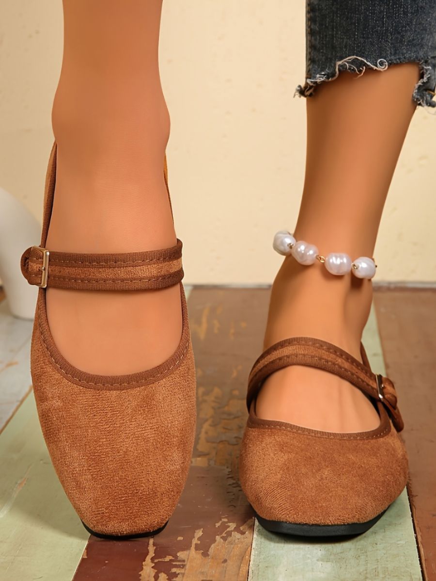 BAILARINAS DE PUNTA CUADRADA CON HEBILLA Bailarina 11 ZAPRINI Marrón 34 