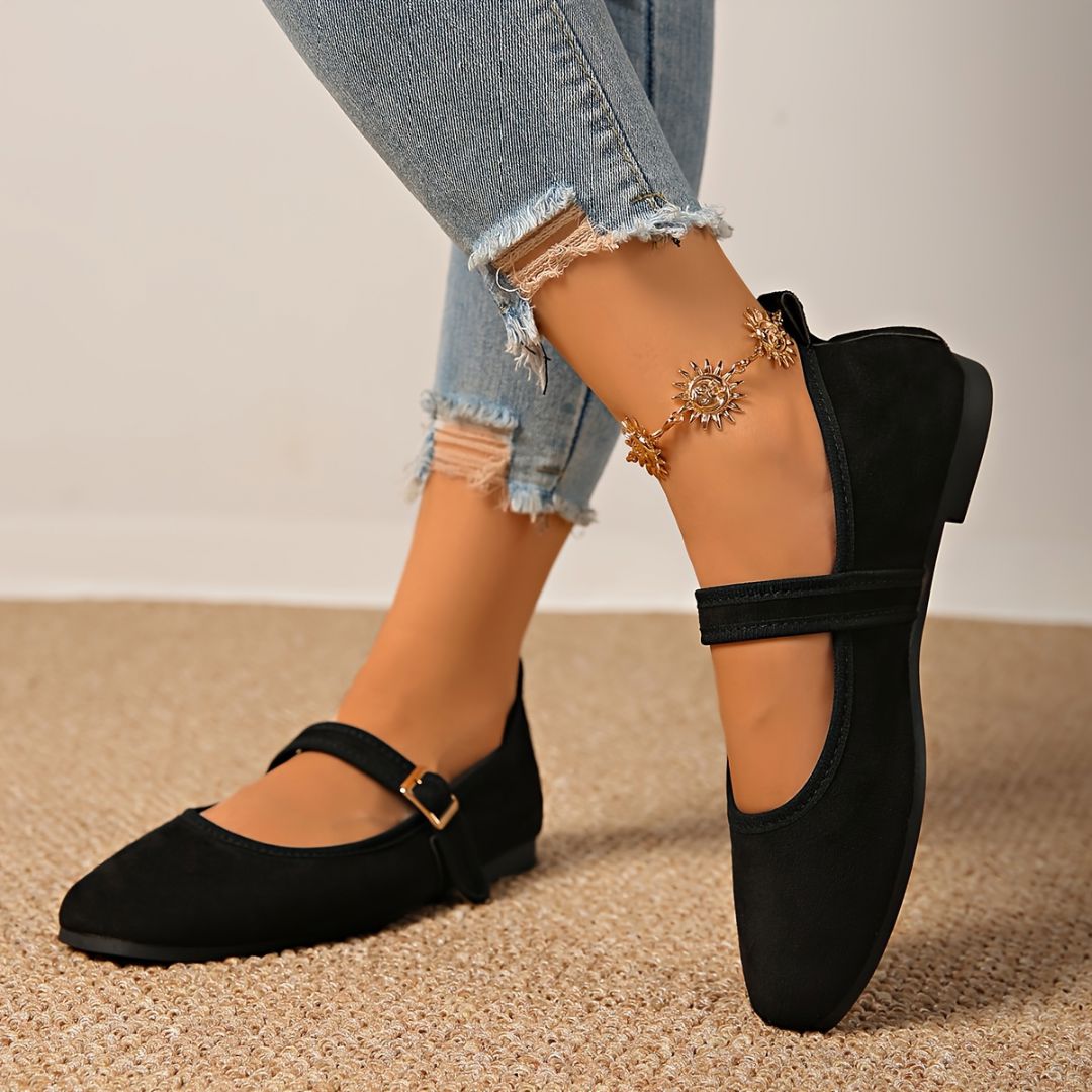 BAILARINAS DE PUNTA CUADRADA CON HEBILLA Bailarina 11 ZAPRINI Negro 34 