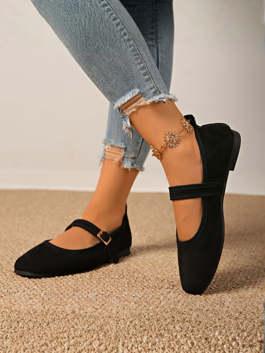 BAILARINAS DE PUNTA CUADRADA CON HEBILLA Bailarina 11 ZAPRINI Negro 34 
