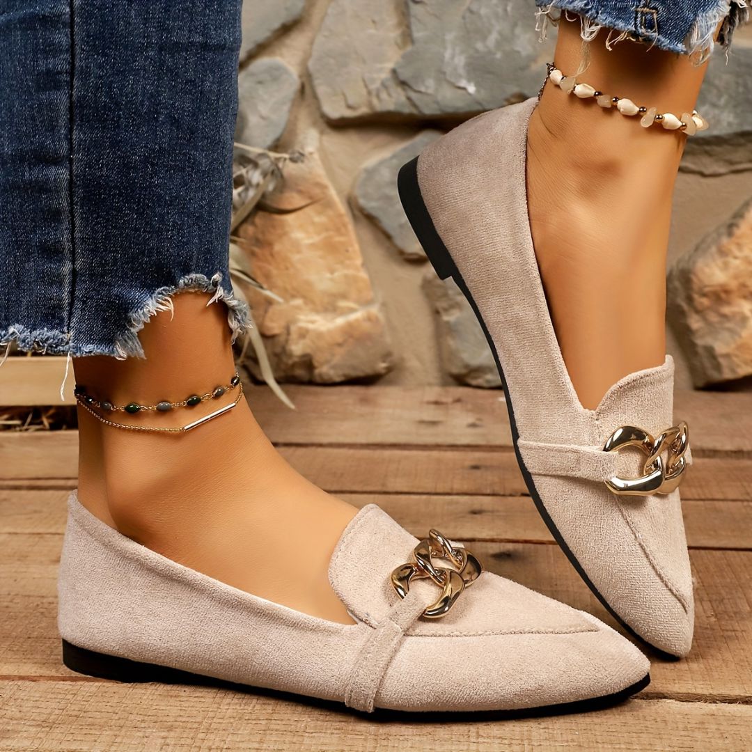 BAILARINAS DE PUNTA FINA CON DETALLE DORADO Bailarina 24 ZAPRINI Beige 34 