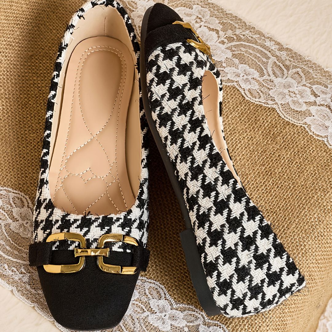 BAILARINAS PIED DE POULE CON DETALLE Bailarina 9 ZAPRINI 34 