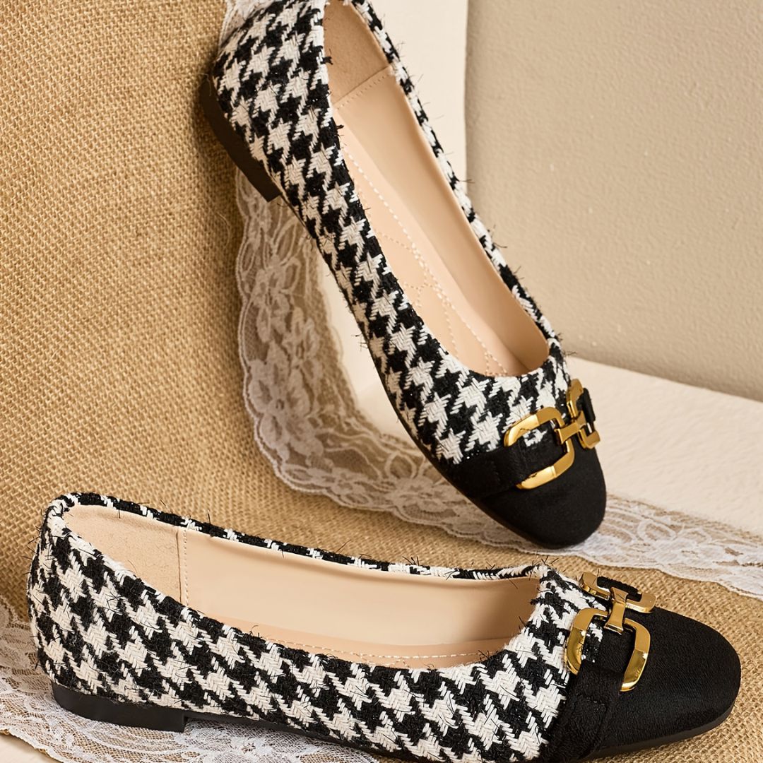 BAILARINAS PIED DE POULE CON DETALLE Bailarina 9 ZAPRINI 34 