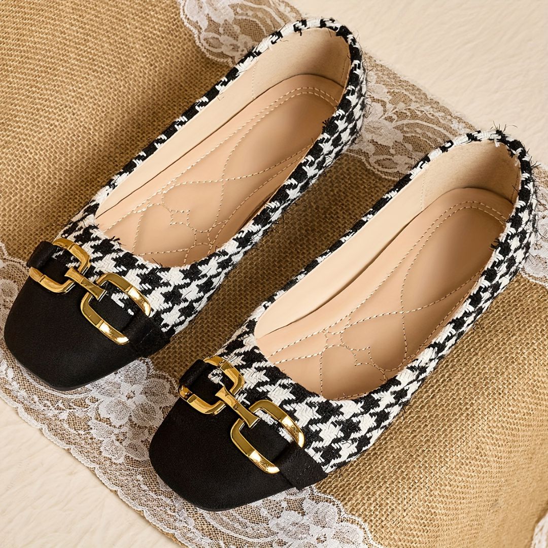 BAILARINAS PIED DE POULE CON DETALLE Bailarina 9 ZAPRINI 