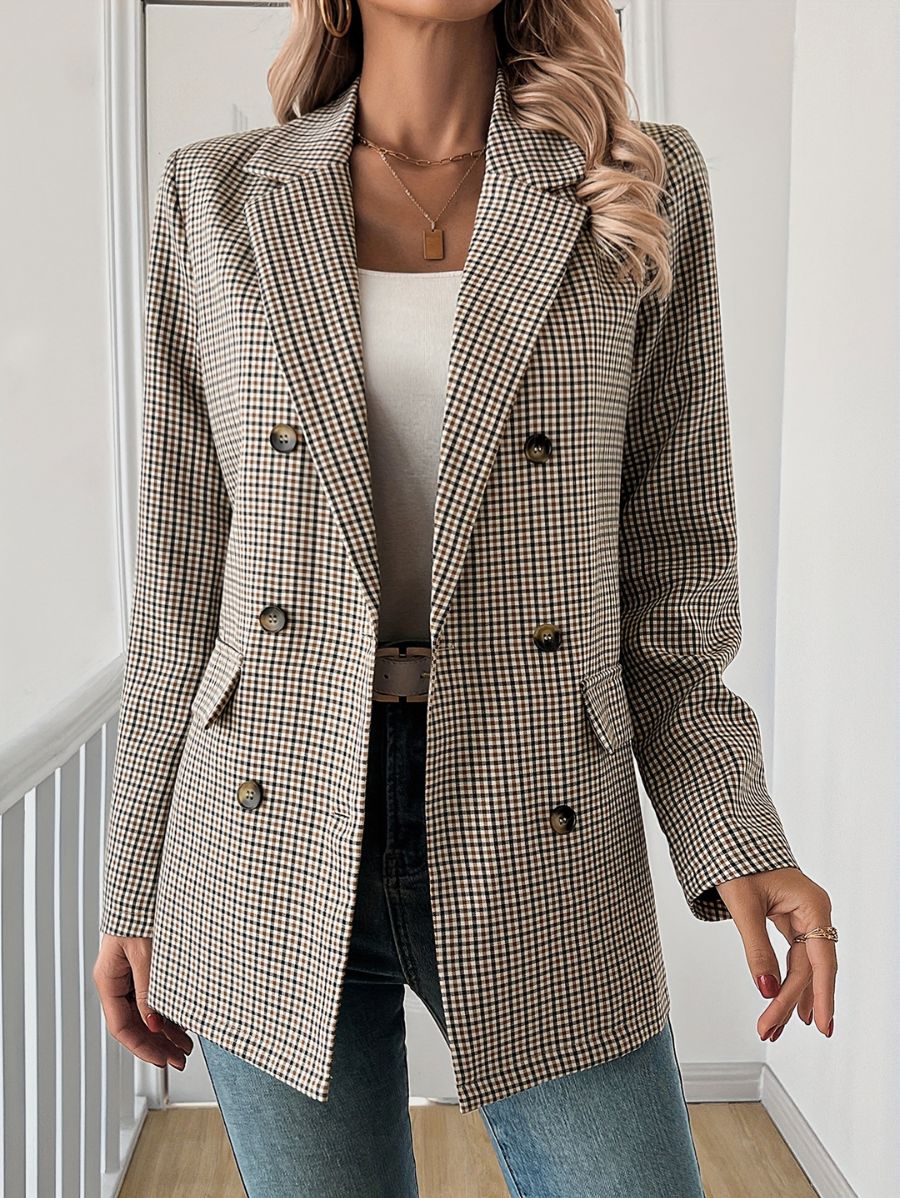 BLAZER A CUADROS CON DOBLE ABOTONADURA Blazer 11 ZAPRINI S 