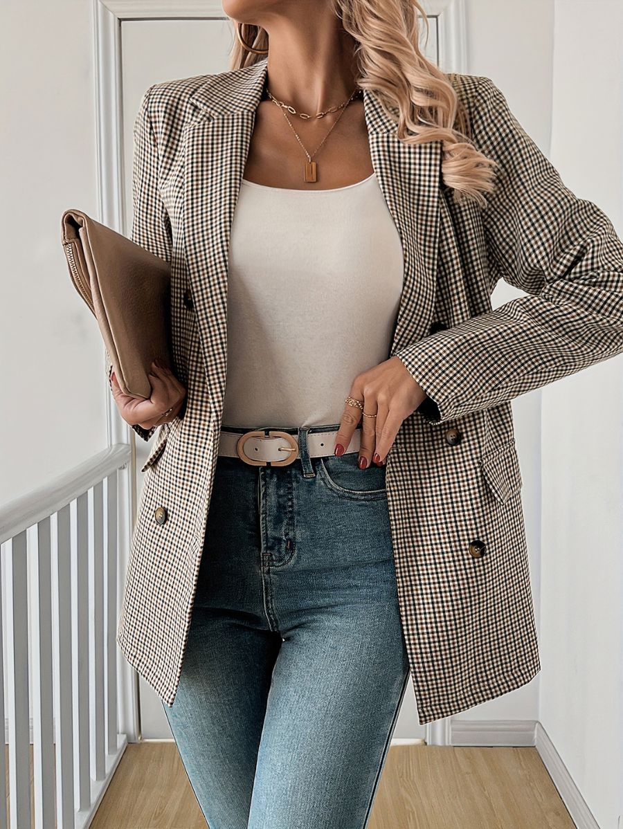 BLAZER A CUADROS CON DOBLE ABOTONADURA Blazer 11 ZAPRINI 