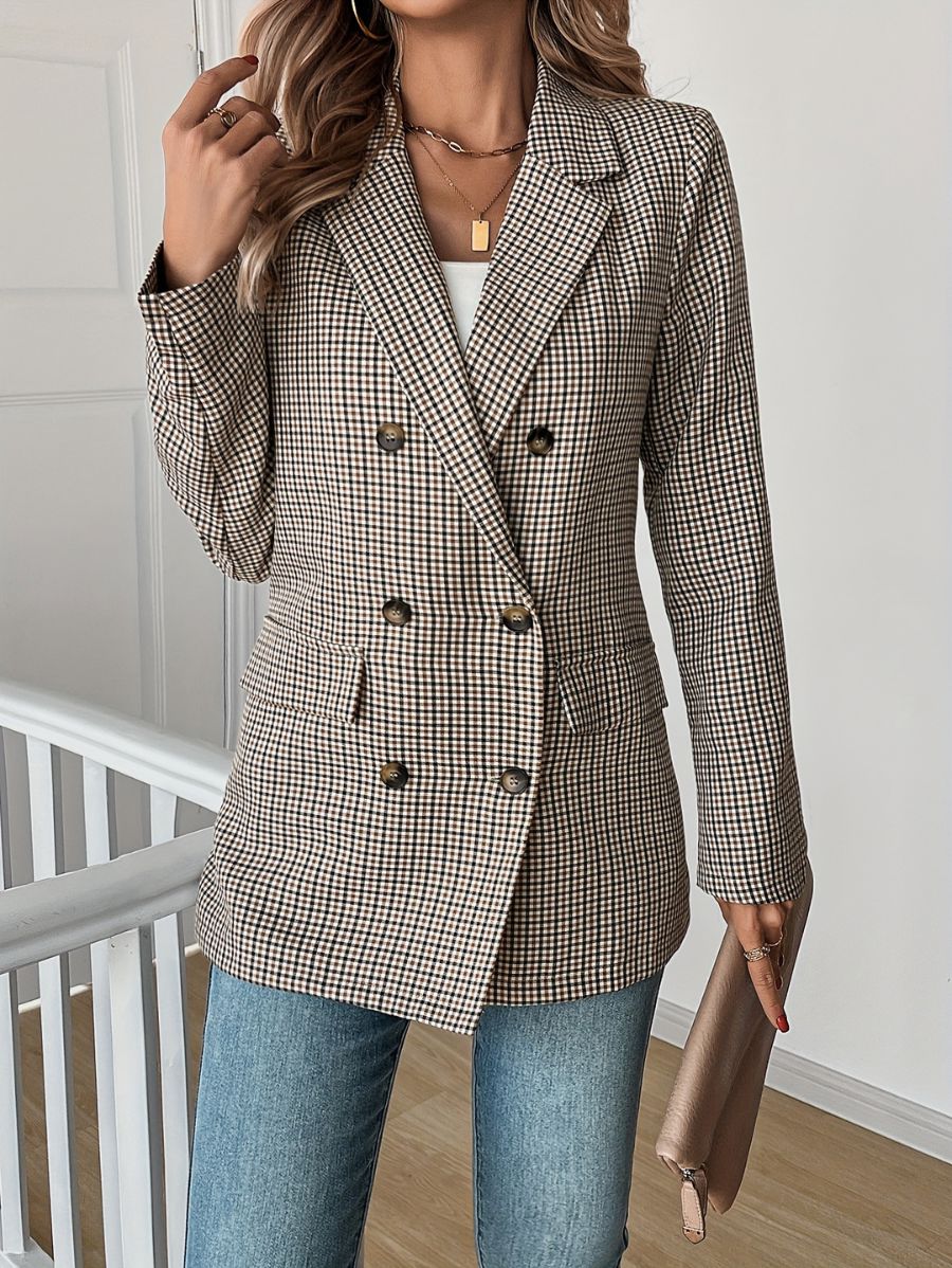 BLAZER A CUADROS CON DOBLE ABOTONADURA Blazer 11 ZAPRINI 