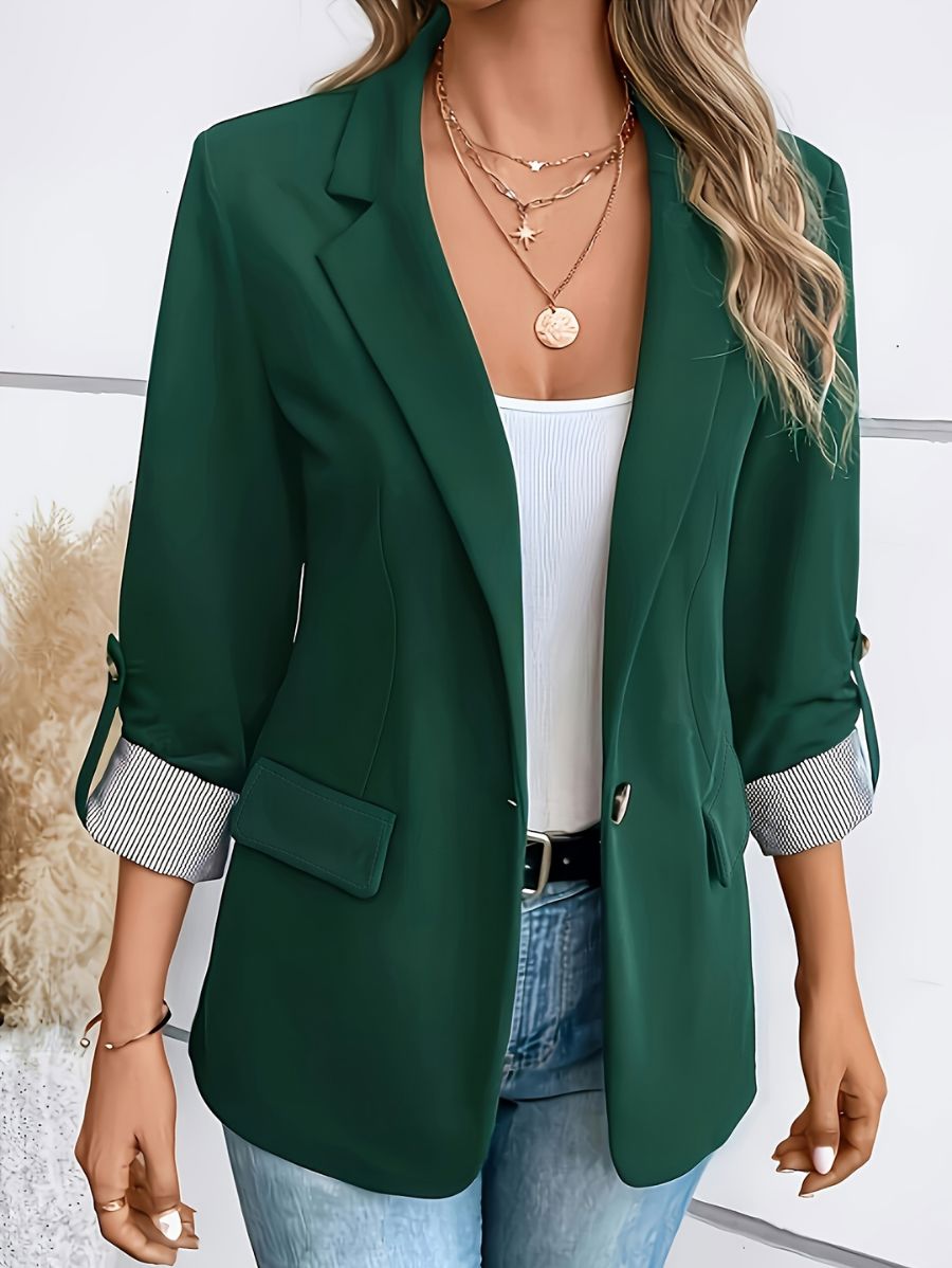 BLAZER CON DETALLE A RAYAS Blazer 08 ZAPRINI Verde S 