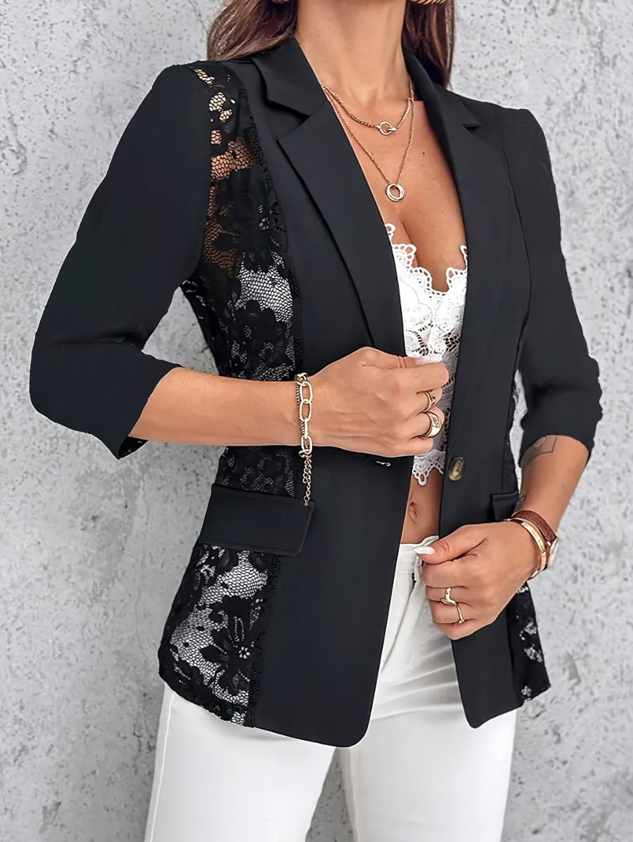 BLAZER CON DETALLE LATERAL DE ENCAJE Blazer 09 ZAPRINI 