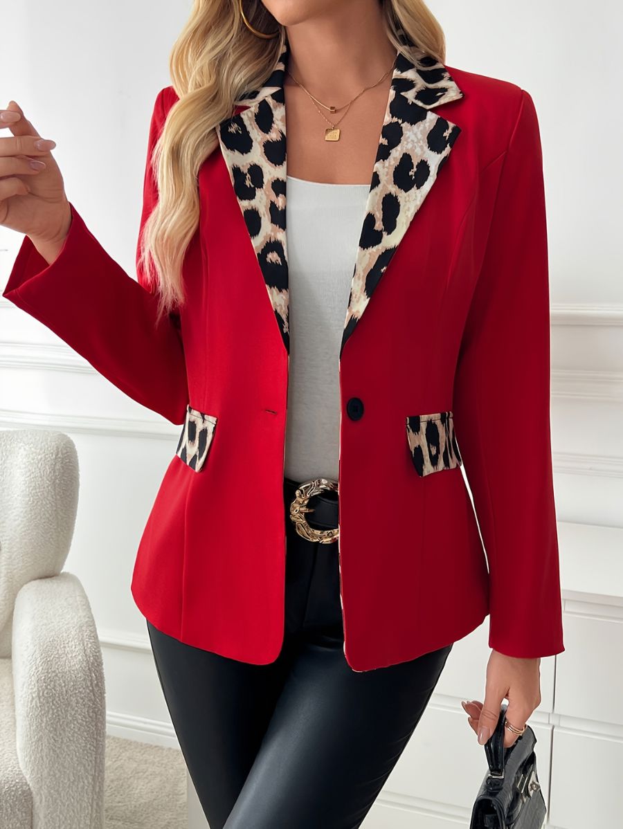 BLAZER CON DETALLES EN LEOPARDO Blazer 03 ZAPRINI S 