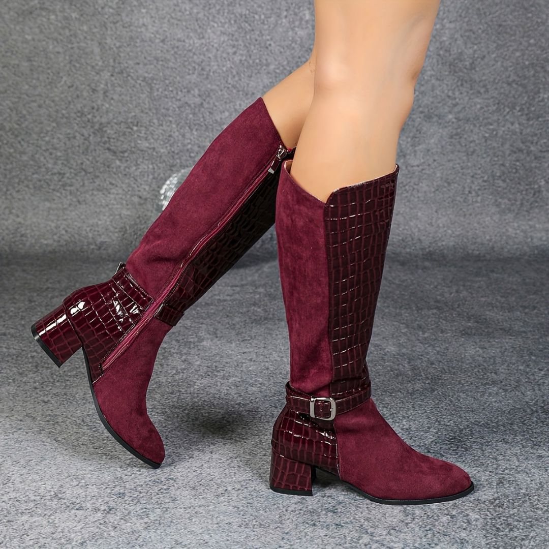 BOTAS CAÑA ALTA DE PUNTA FINA Y TEXTURA Bota 6 ZAPRINI 