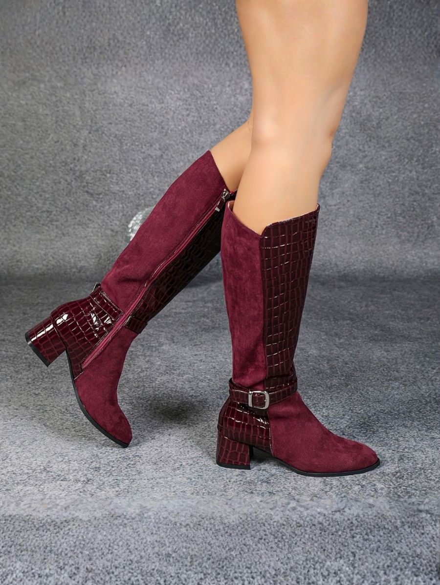 BOTAS CAÑA ALTA DE PUNTA FINA Y TEXTURA Bota 6 ZAPRINI 