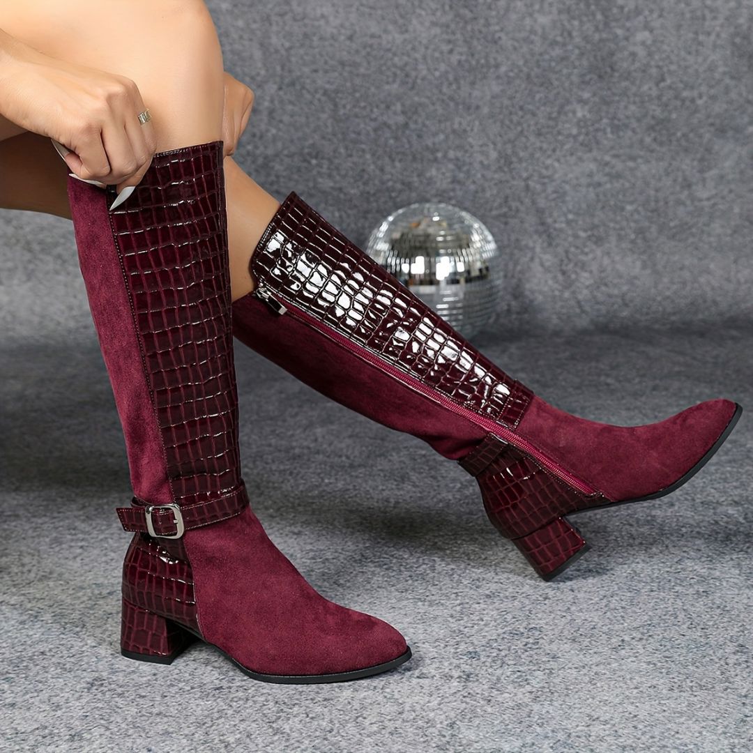 BOTAS CAÑA ALTA DE PUNTA FINA Y TEXTURA Bota 6 ZAPRINI 