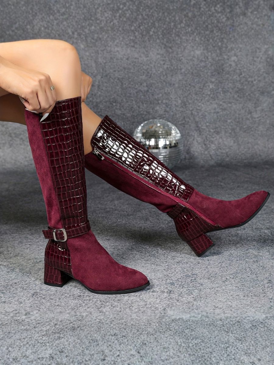 BOTAS CAÑA ALTA DE PUNTA FINA Y TEXTURA Bota 6 ZAPRINI 