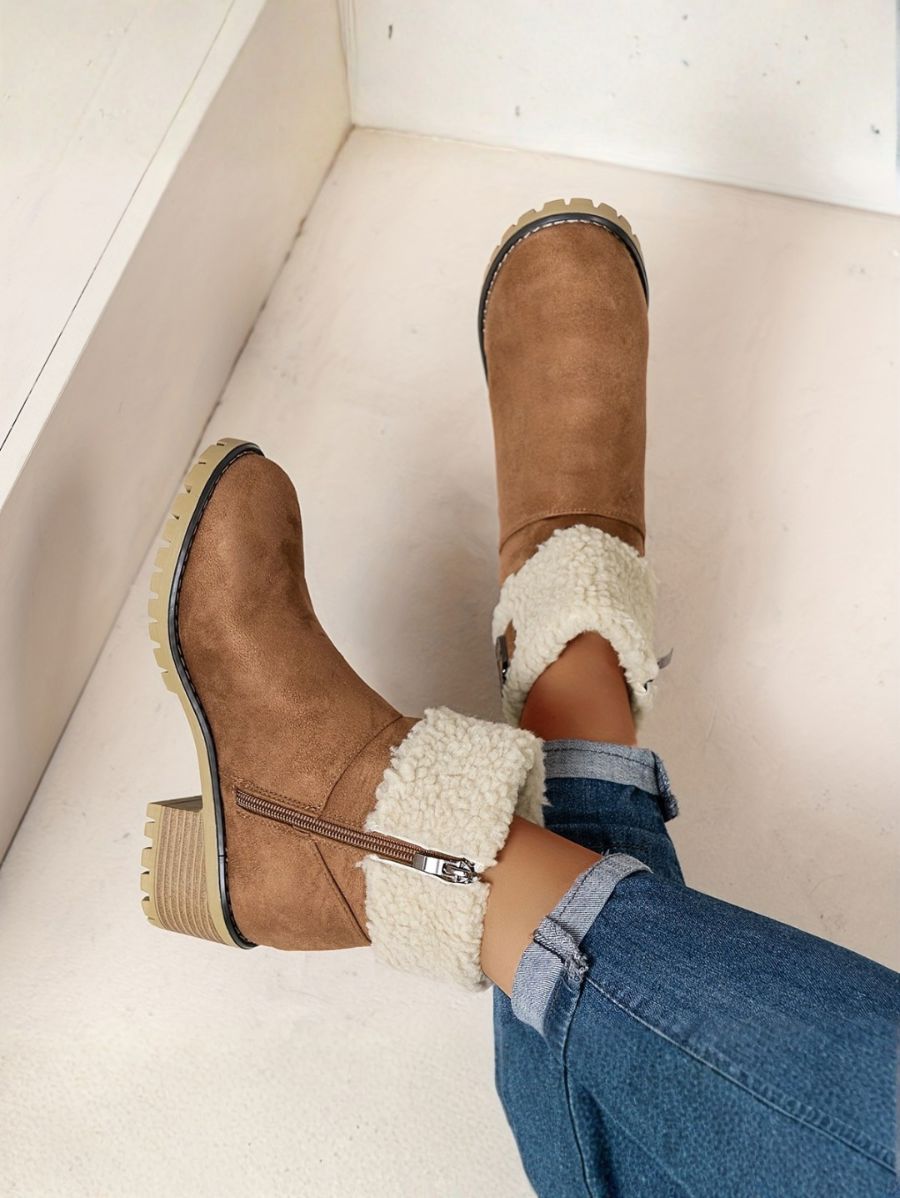 BOTAS CON CORDERITO Y DETALLE DE HEBILLA Bota 18 ZAPRINI Marrón 34 