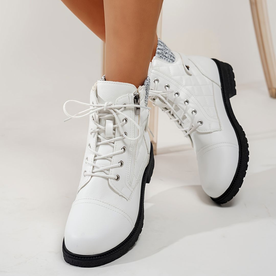 BOTAS CON CORDONES Y CIERRE LATERAL Bota 2 ZAPRINI Blanco 34 