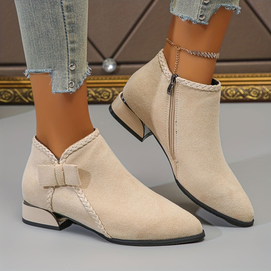 BOTAS CON PUNTA FINA CON LAZO Bota 17 ZAPRINI Beige 34 