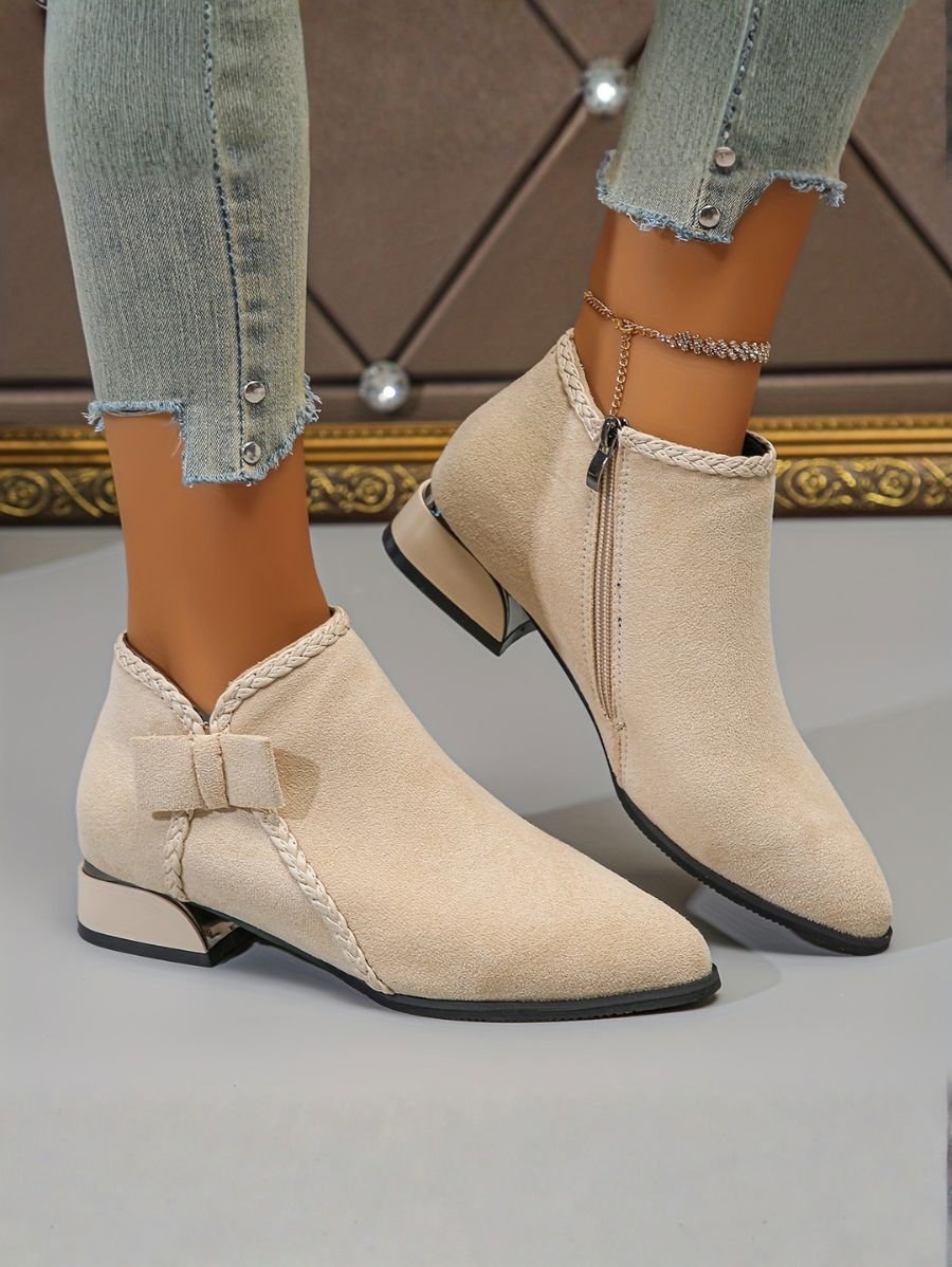 BOTAS CON PUNTA FINA CON LAZO Bota 17 ZAPRINI Beige 34 