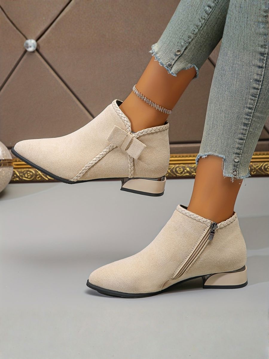 BOTAS CON PUNTA FINA CON LAZO Bota 17 ZAPRINI Beige 34 