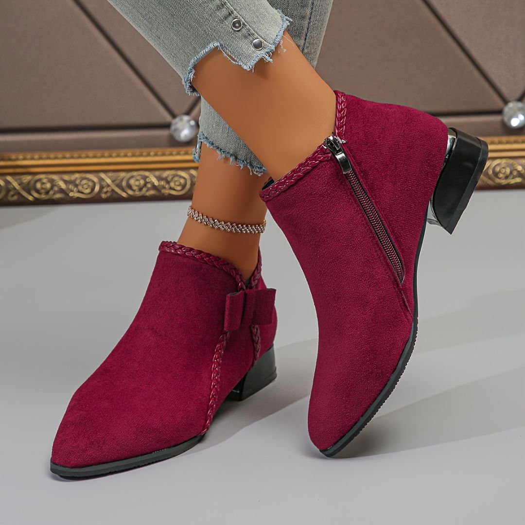 BOTAS CON PUNTA FINA CON LAZO Bota 17 ZAPRINI Rojo 34 