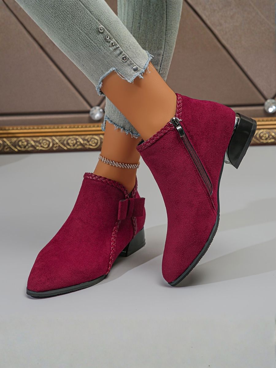 BOTAS CON PUNTA FINA CON LAZO Bota 17 ZAPRINI Rojo 34 