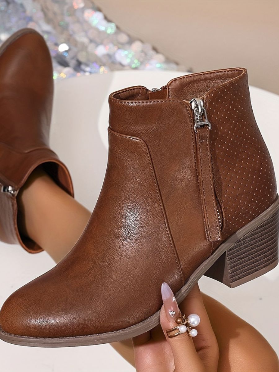 BOTAS CON TACÓN Y DOBLE CIERRE Bota 12 ZAPRINI Marrón 34 