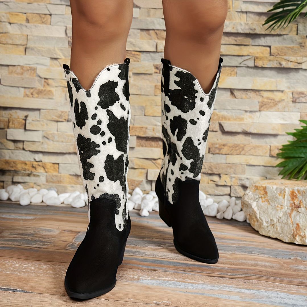 BOTAS CON TACÓN Y ESTAMPADO Bota 3 ZAPRINI Negro 34 