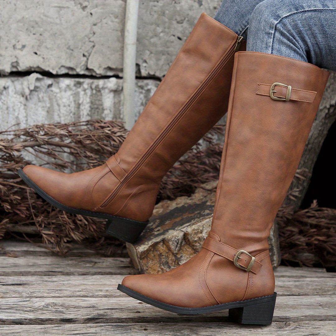 BOTAS DE CAÑA ALTA CON TACÓN Y HEBILLAS Bota 24 ZAPRINI 