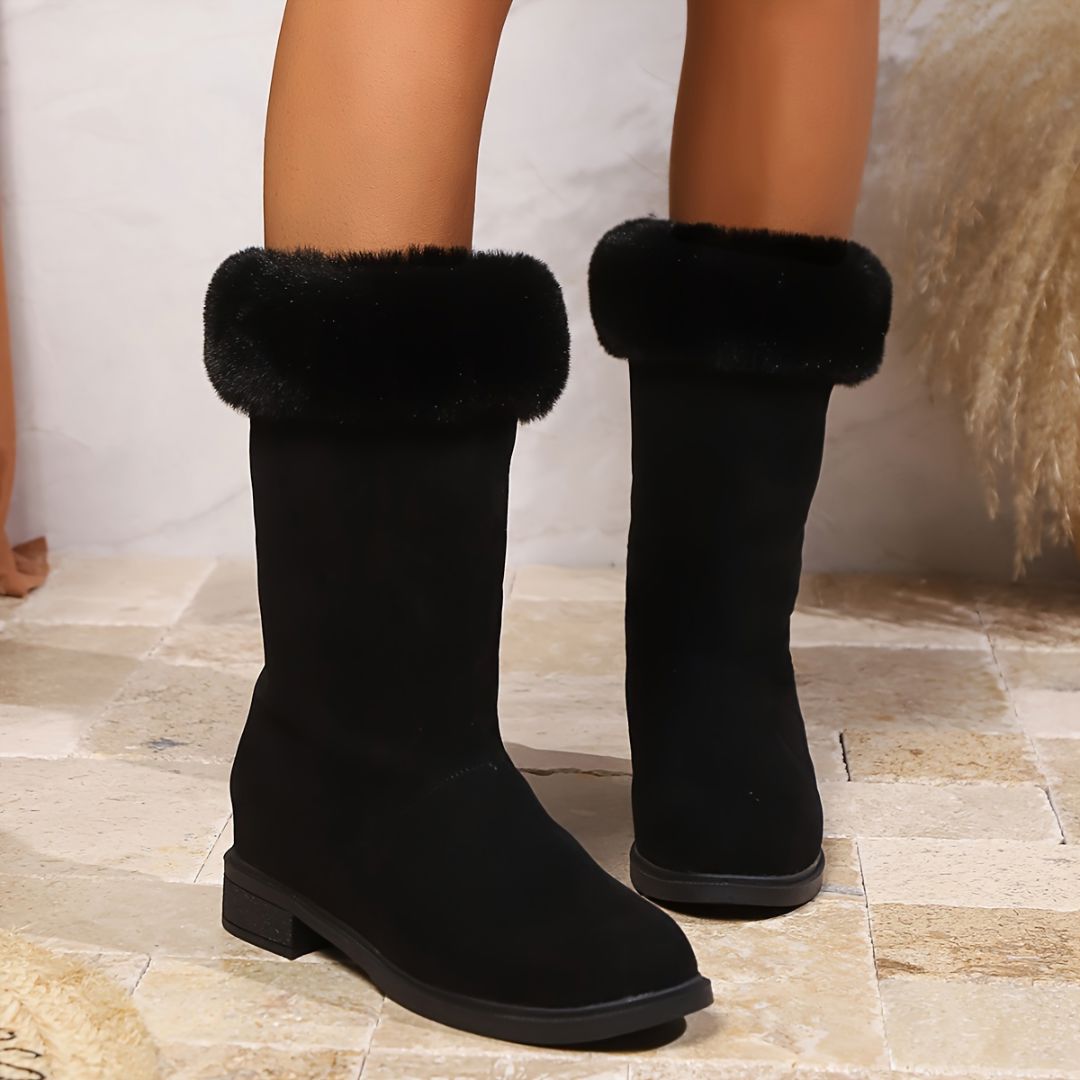 BOTAS DE MEDIA CAÑA CON AFELPADO Bota 19 ZAPRINI Negro 34 