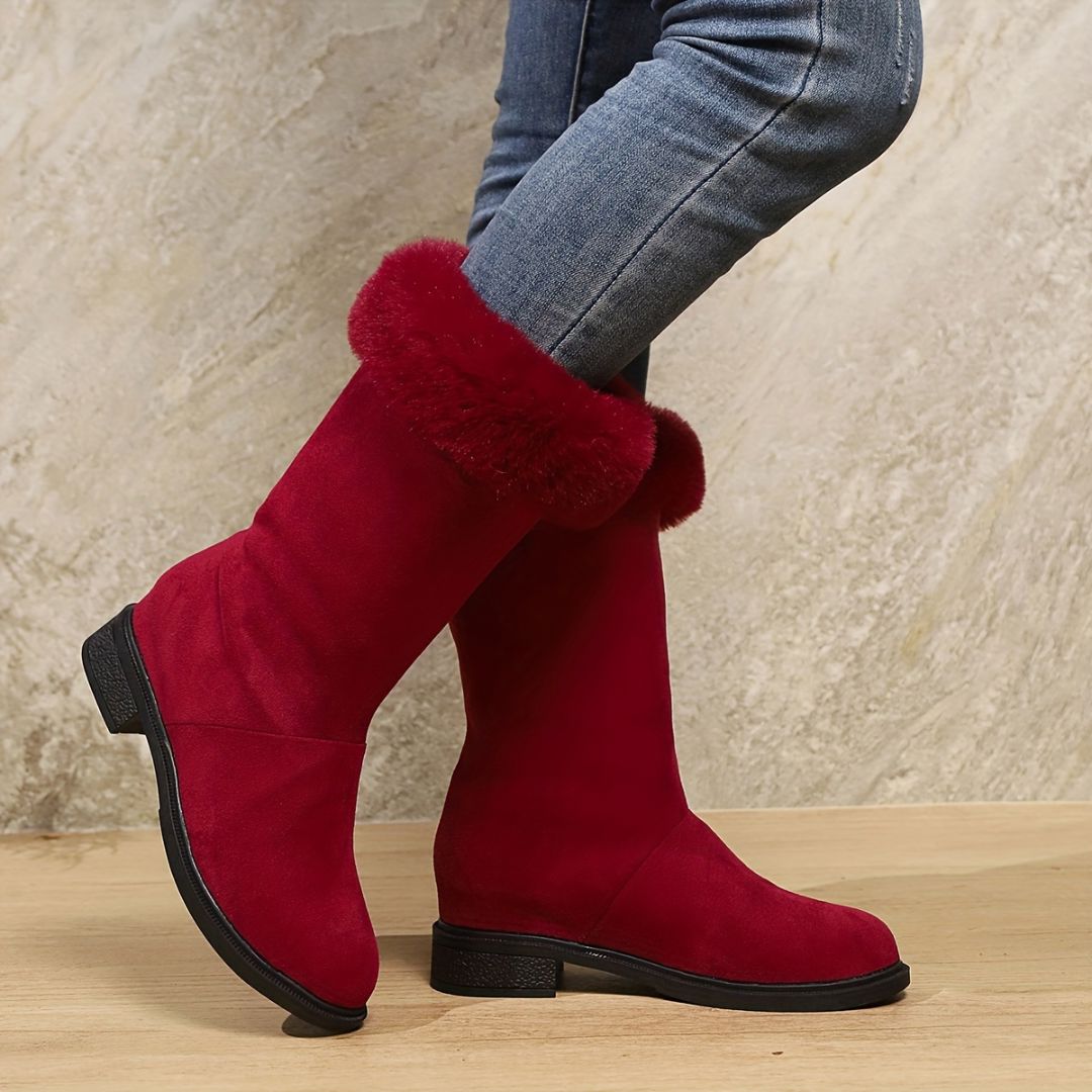 BOTAS DE MEDIA CAÑA CON AFELPADO Bota 19 ZAPRINI Rojo 34 
