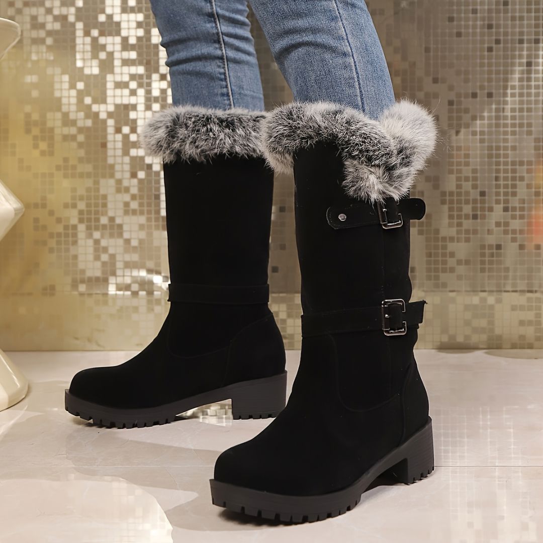 BOTAS MEDIA CAÑA CON DETALLE AFELPADO Bota 14 ZAPRINI 34 