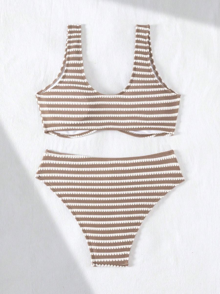 Bikini A Rayas Con Detalle En El Busto y Textura Bikini 20 ZAPRINI 