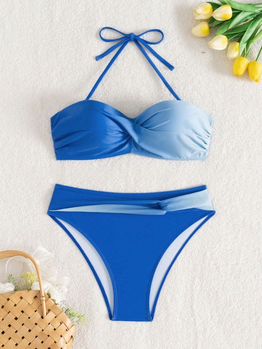 Bikini Con Estampado Degradado y Nudo Bikini 08 ZAPRINI 