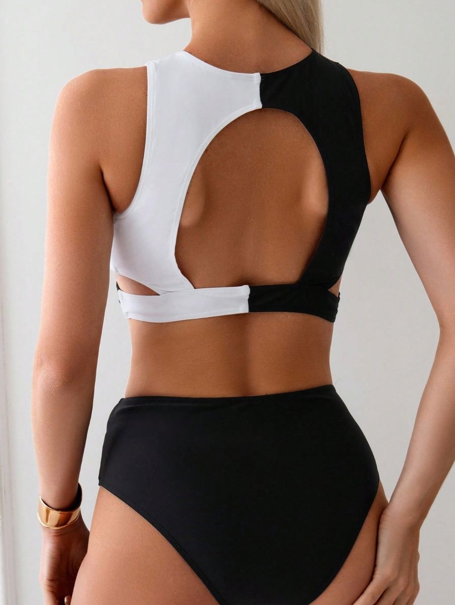 Bikini Con Malla Transparente y Bloques De Color Bikini 05 ZAPRINI XS 