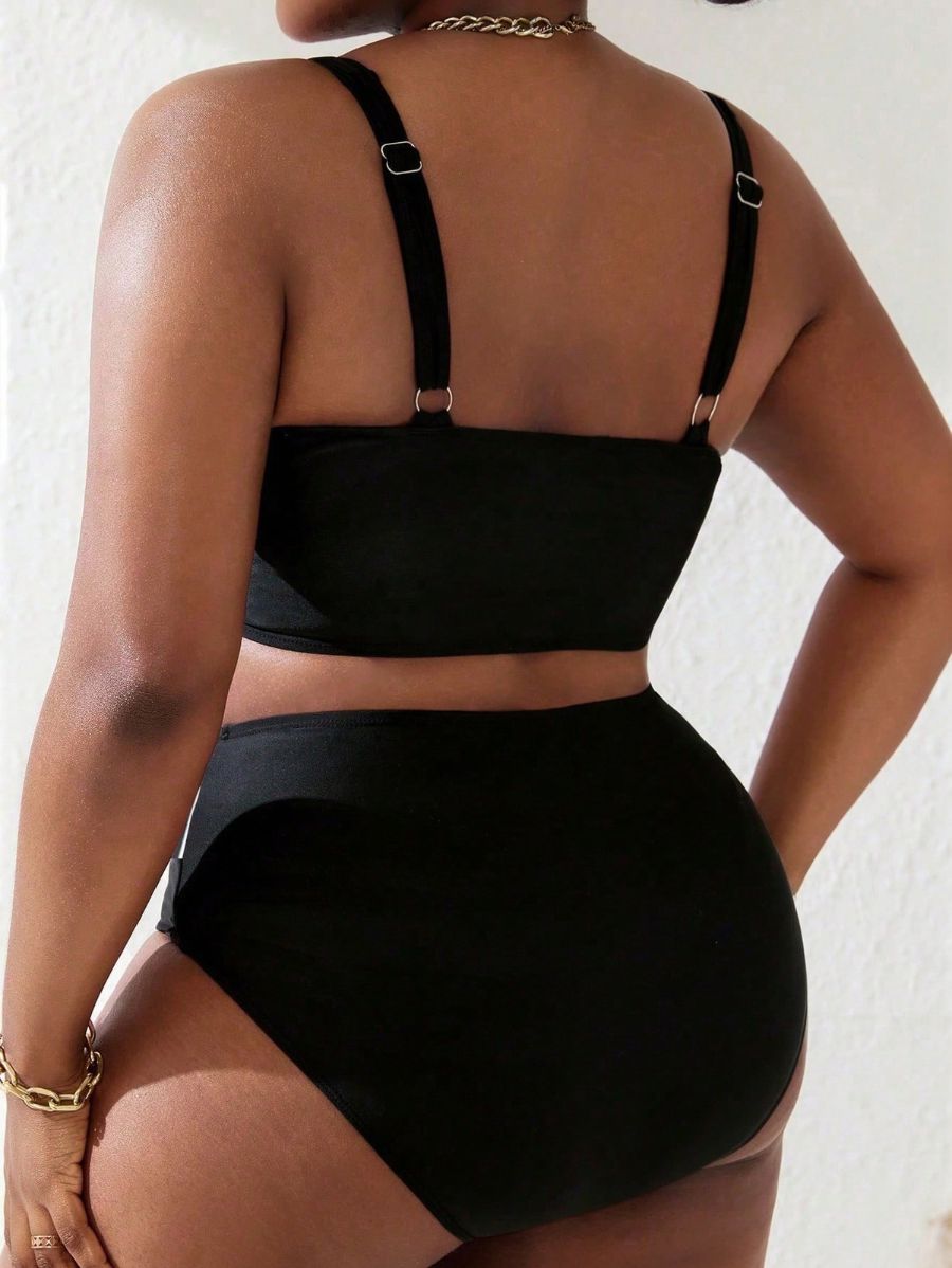 Bikini Cruzado Con Detalle A Rayas Plus Size Bikini Plus Size 08 ZAPRINI 0XL 