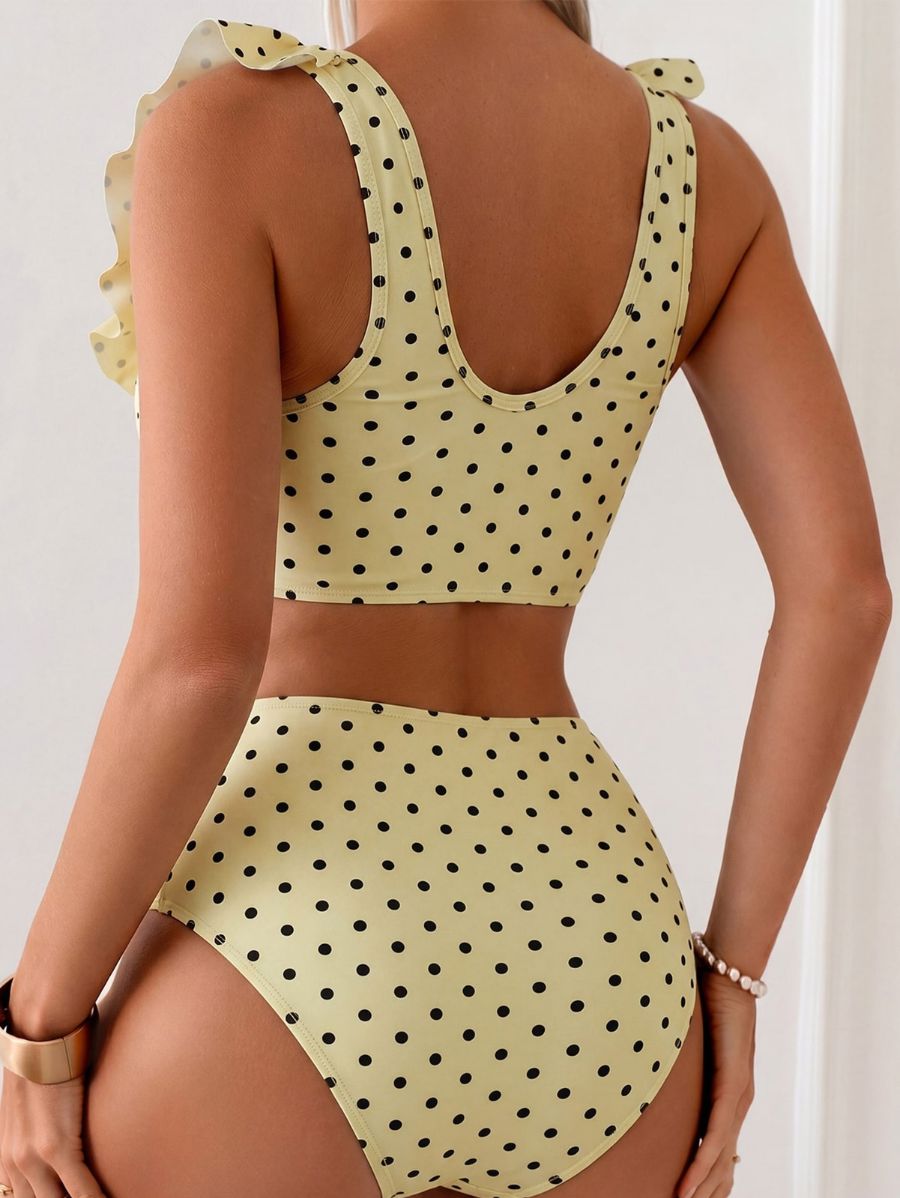 Bikini De Lunares Con Tiro Alto Bikini 13 ZAPRINI Amarillo XS 